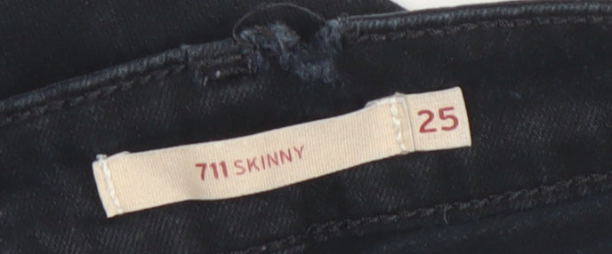 Levi's Women's Black 711 Skinny Jeans Size 25 Slim Fit Denim
