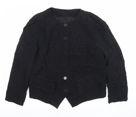 Betty Barclay Women Black Long Sleeve Button Blouse Size 12