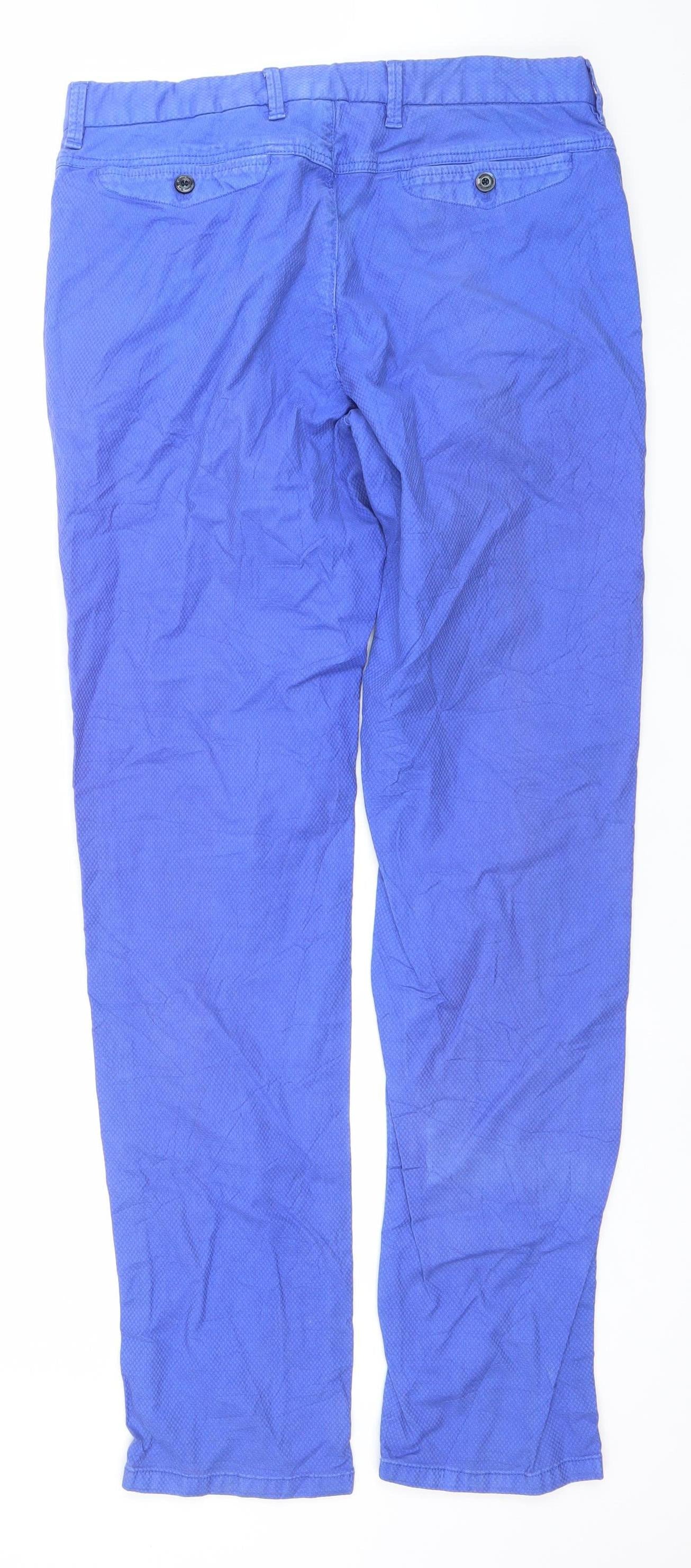 Massimo Dutti Men’s Blue Cotton Chino Trousers Size L 33W 31L