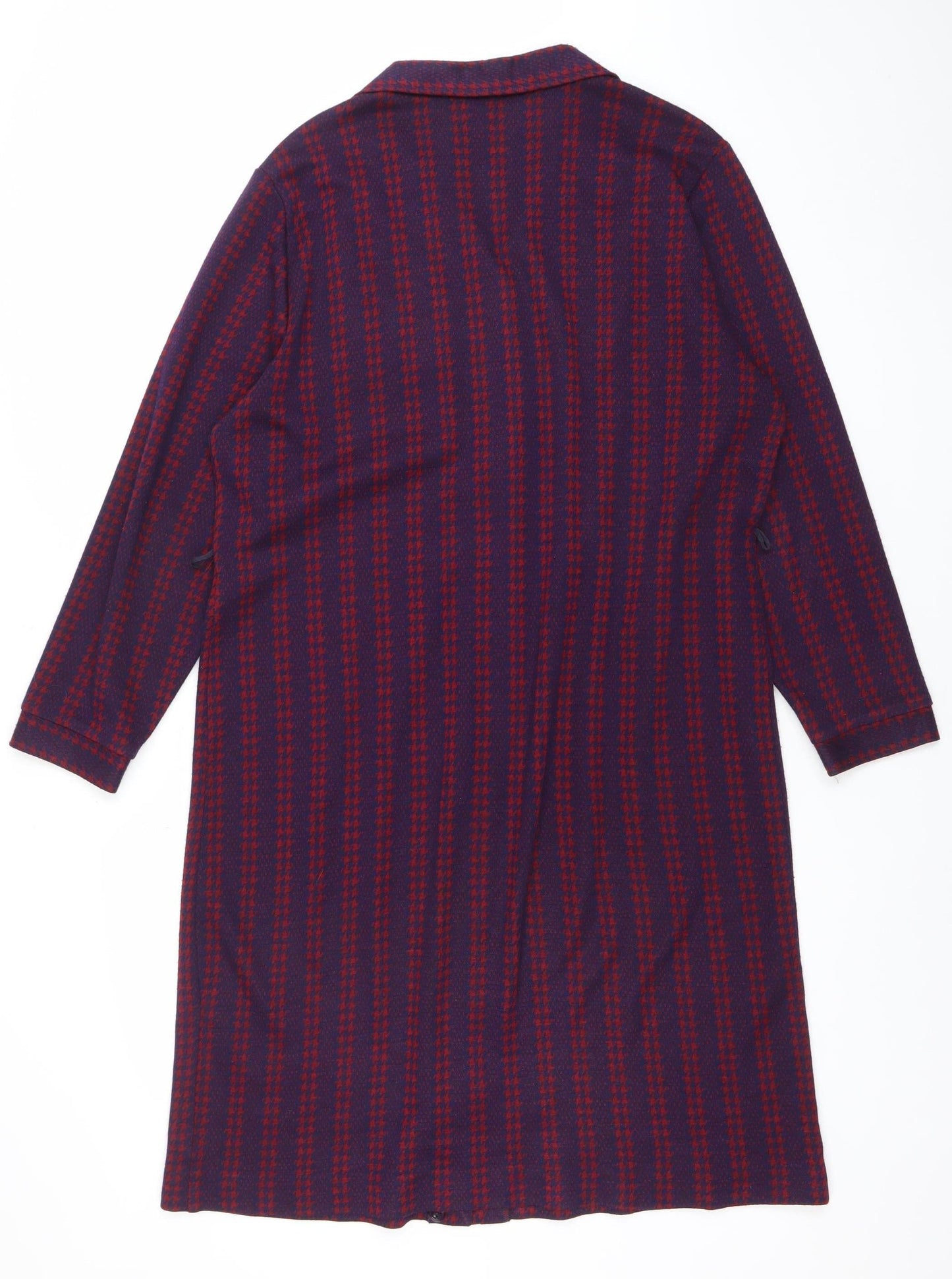 Marks and Spencer Women’s Purple Red Checked Long Shirt Dress Size 18
