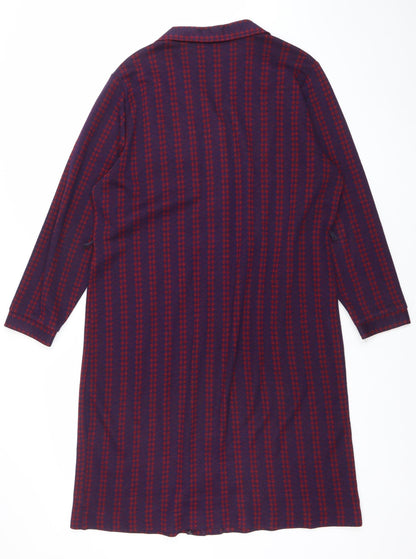 Marks and Spencer Women’s Purple Red Checked Long Shirt Dress Size 18