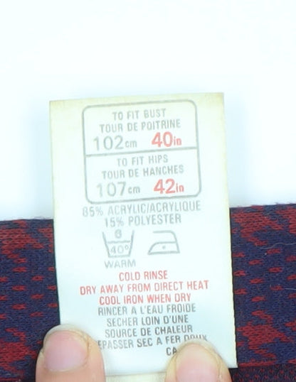 Marks and Spencer Women’s Purple Red Checked Long Shirt Dress Size 18