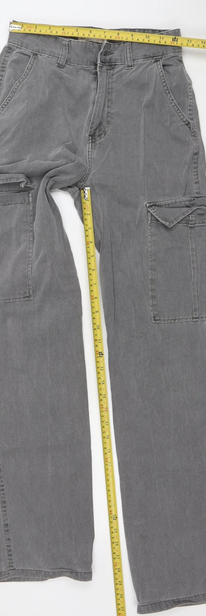 Womens UK Size 6 Stradivarius Regular Fit Cargo Grey Jeans