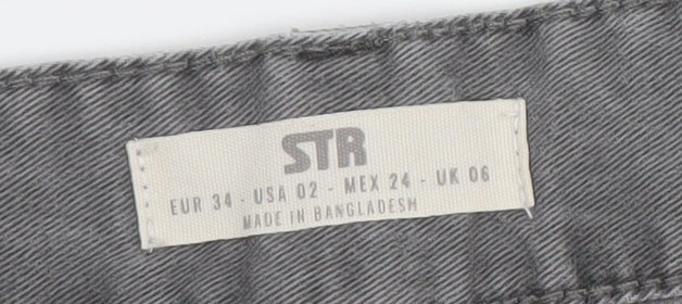 Womens UK Size 6 Stradivarius Regular Fit Cargo Grey Jeans