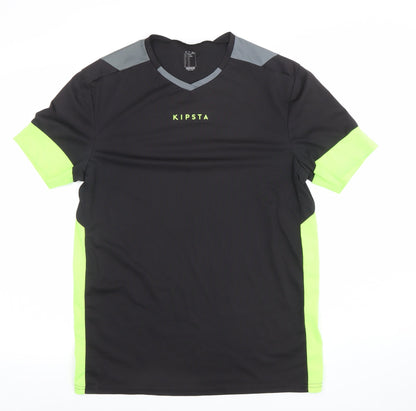 Mens UK Size S Kipsta Black FootballGym & TrainingRunning & Jogging T-Shirt