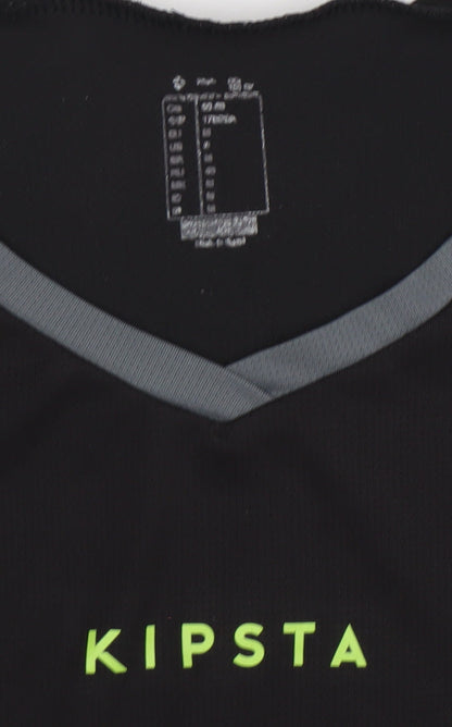Mens UK Size S Kipsta Black FootballGym & TrainingRunning & Jogging T-Shirt