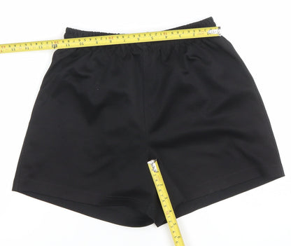 Umbro Boys Black Large B Athletic Sports Shorts Polyester Activewear