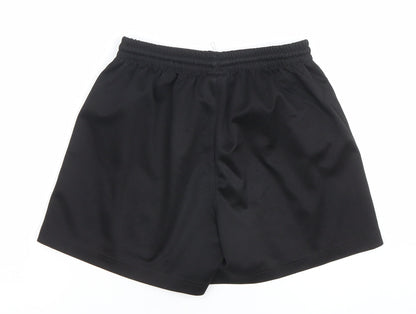 Umbro Boys Black Large B Athletic Sports Shorts Polyester Activewear