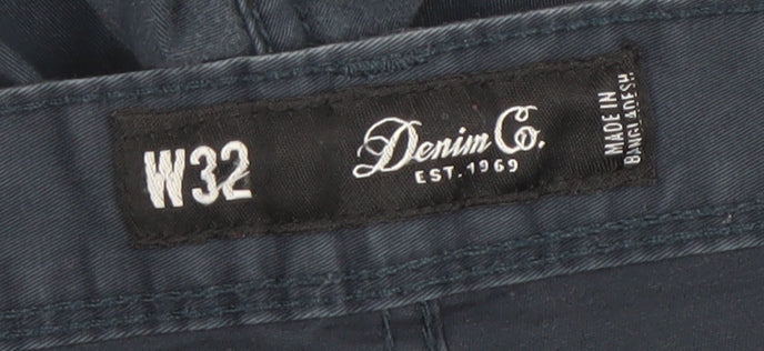 Denim Co. Men's Blue Cargo Shorts Size 32 Regular Fit Outdoor Style