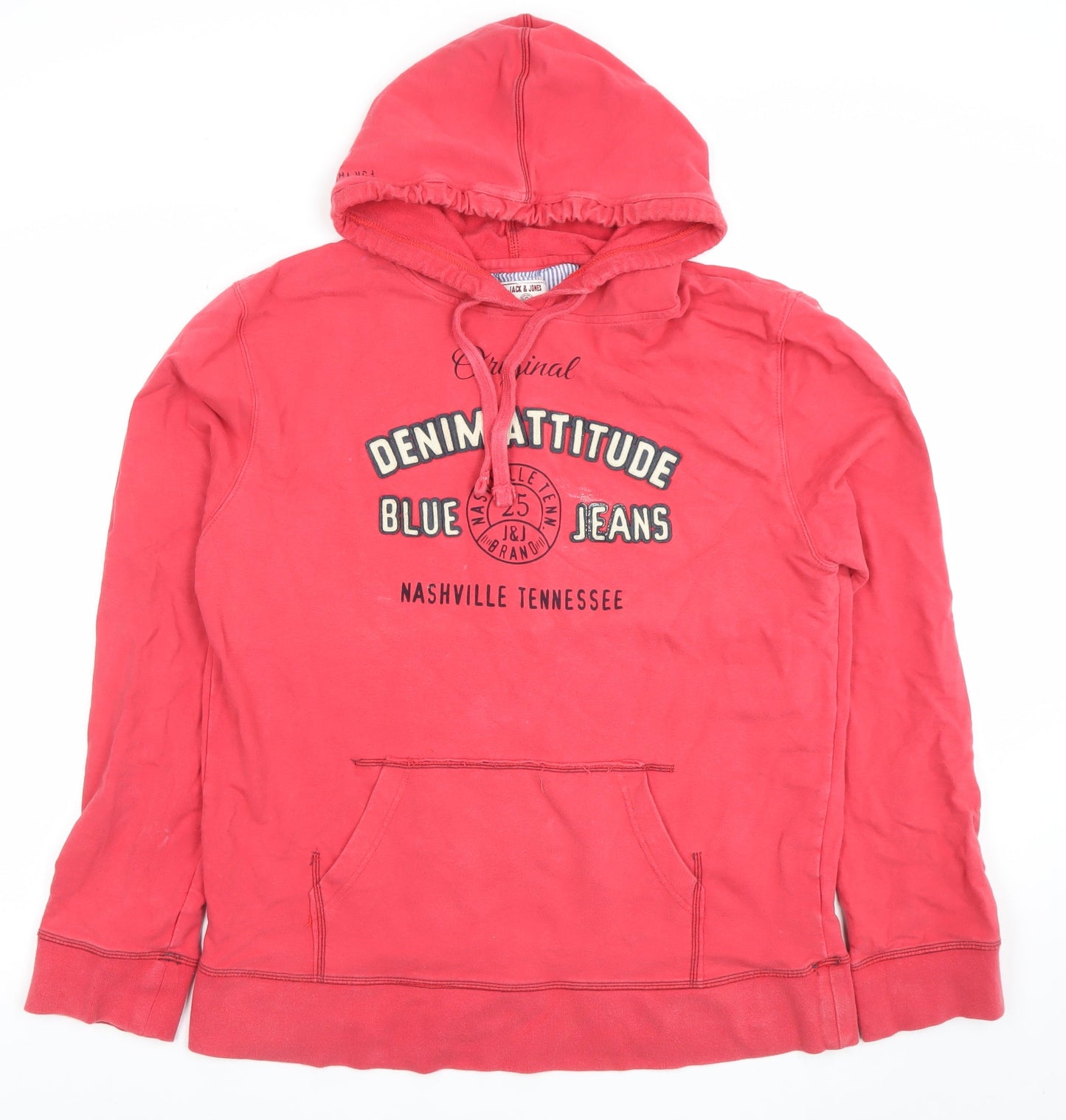 Womens UK Size XL JACK & JONES Red Pullover Hoodie