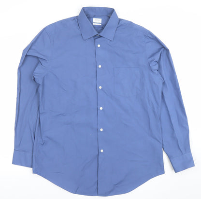 Mens UK Collar Size L Arrow Smart Blue  Dress Shirt