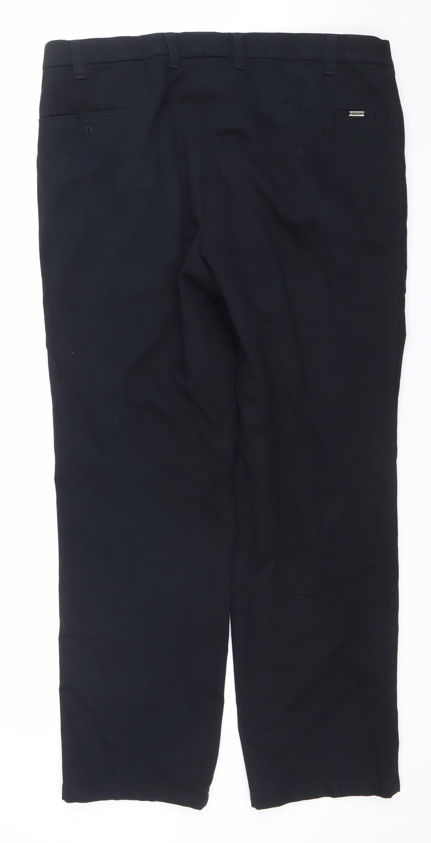 m.e.n.s Mens Black Cotton Blend Chino Trousers 40S Regular Fit