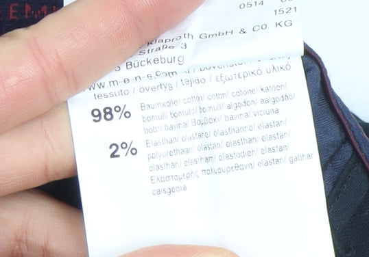 m.e.n.s Mens Black Cotton Blend Chino Trousers 40S Regular Fit