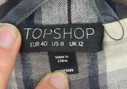 Womens UK Size 12 Topshop Blue Parka Coat