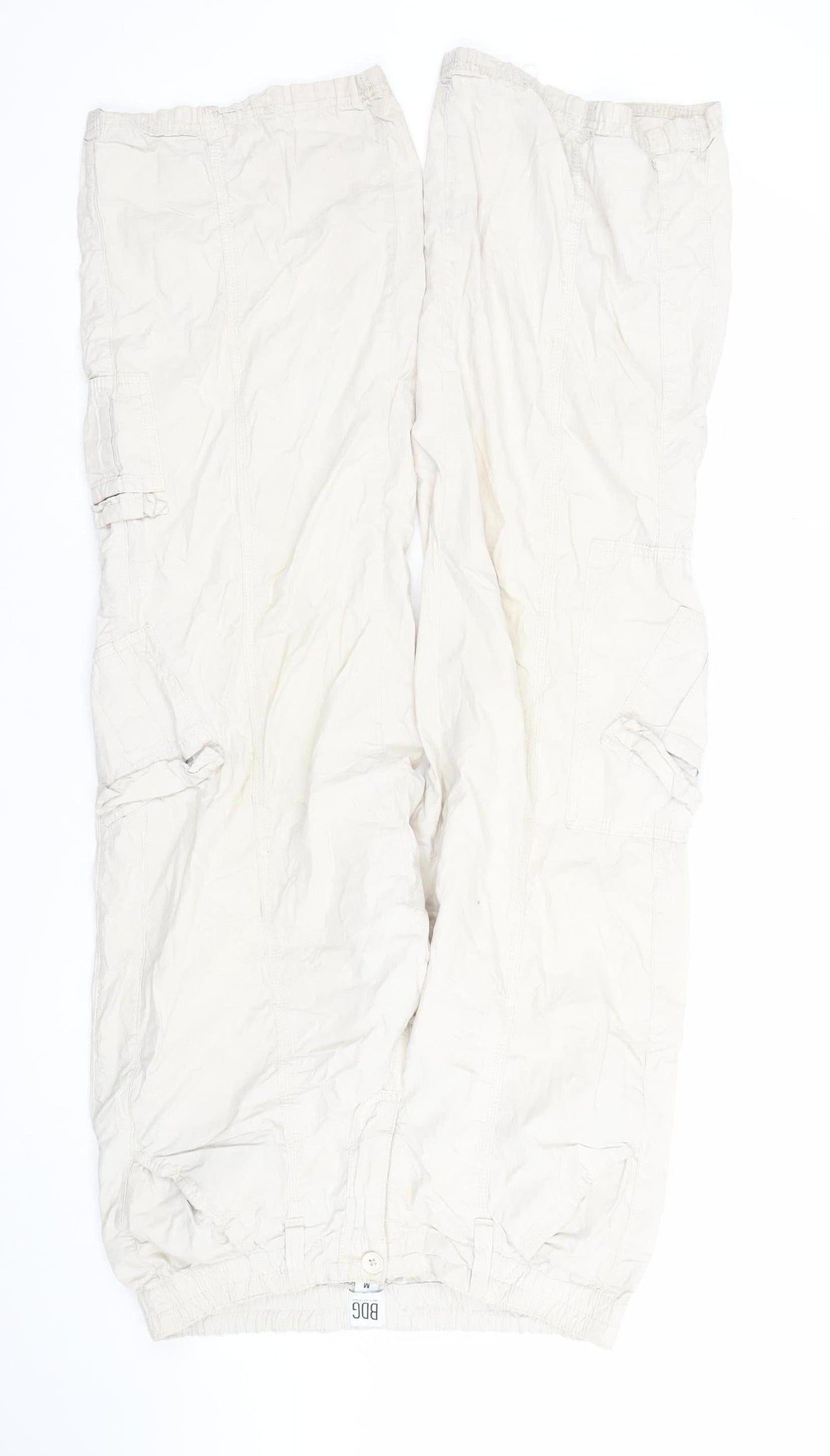 BDG Women’s Beige Cargo Trousers M Cotton Wide-Leg Casual