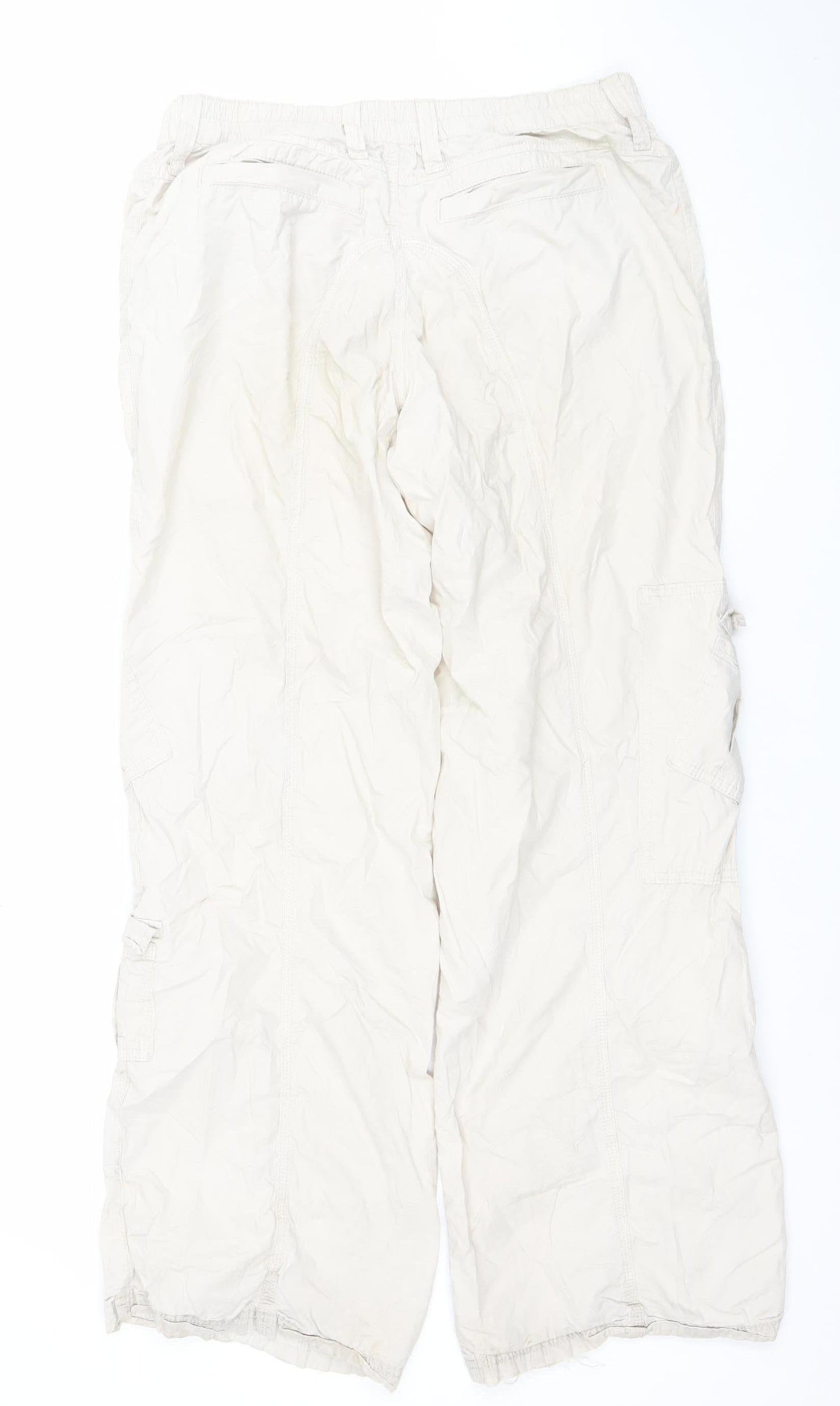 BDG Women’s Beige Cargo Trousers M Cotton Wide-Leg Casual