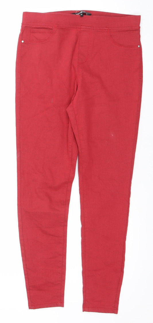 Pep & Co Women's Red Skinny Jeans Size 10 Stretch Denim