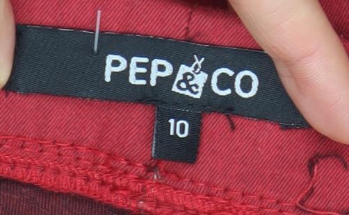 Pep & Co Women's Red Skinny Jeans Size 10 Stretch Denim