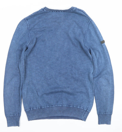 Superdry Men's Blue Cotton Crew Neck Pullover Jumper Size S