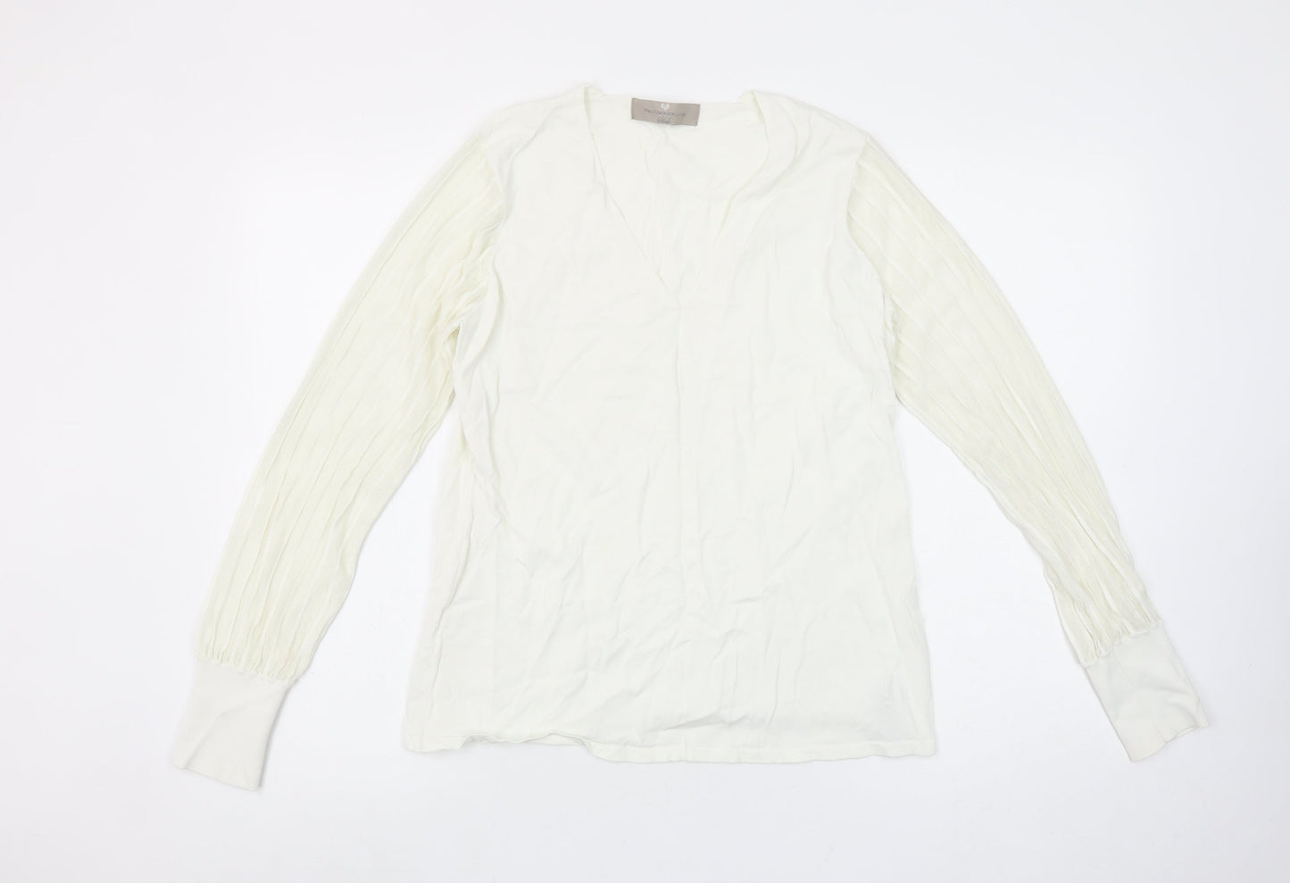 Womens UK Size 14 Paul Costelloe Living Ivory Basic Blouse