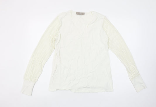 Womens UK Size 14 Paul Costelloe Living Ivory Basic Blouse