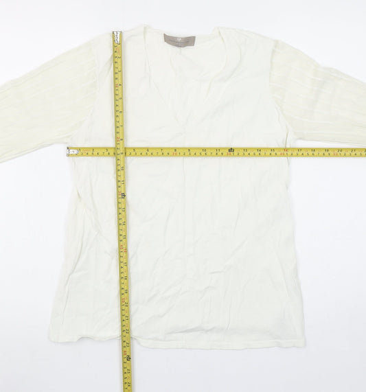 Womens UK Size 14 Paul Costelloe Living Ivory Basic Blouse