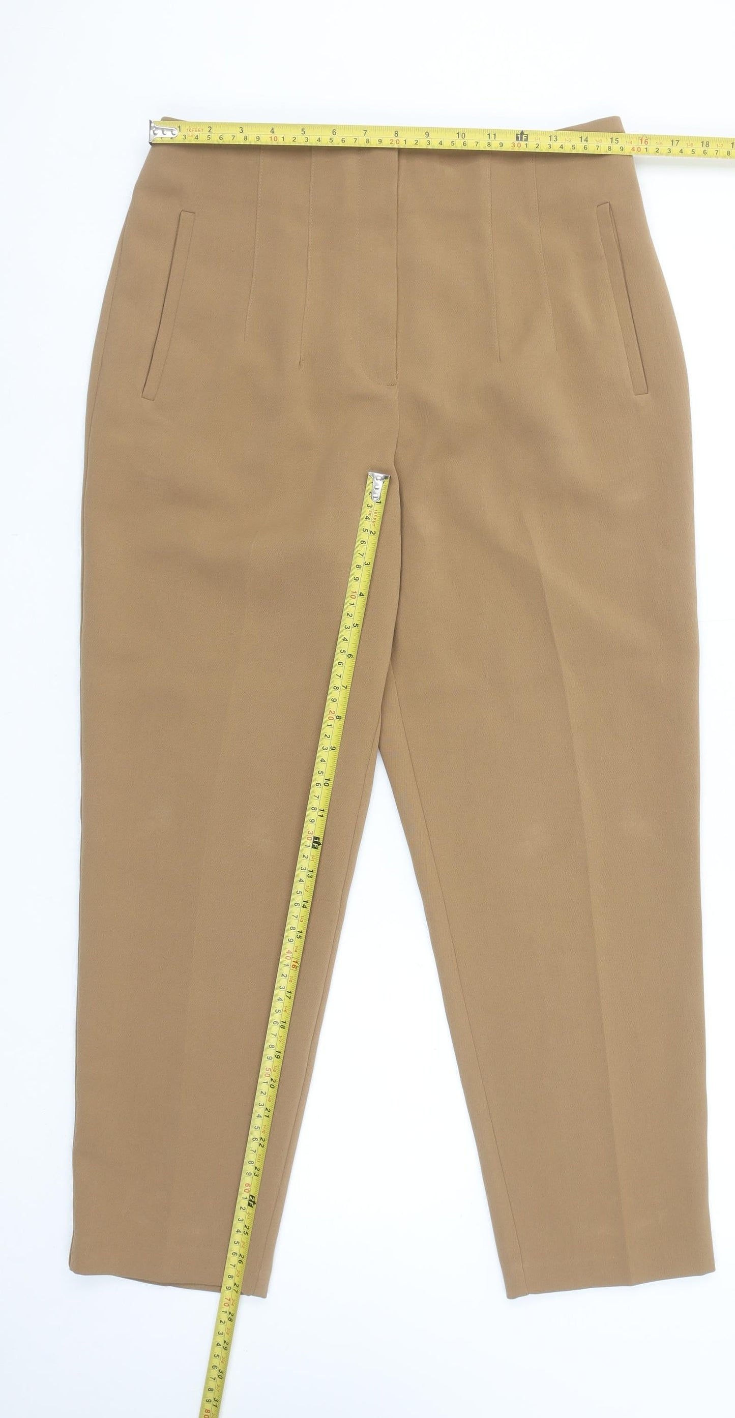 Primark Women’s Beige Size 12 Tailored Tapered Trousers