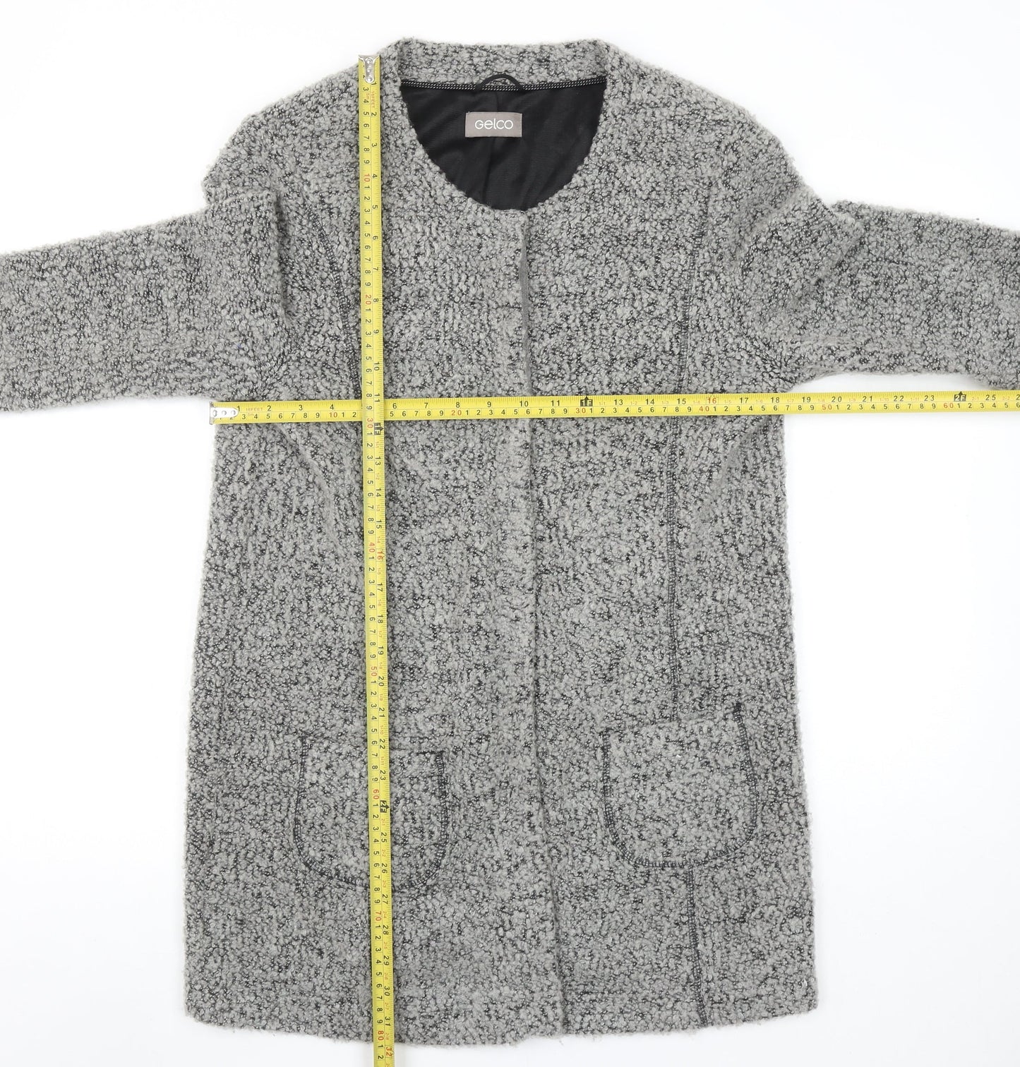 Womens UK Size 12 Gelco Grey Cardigan Jumper