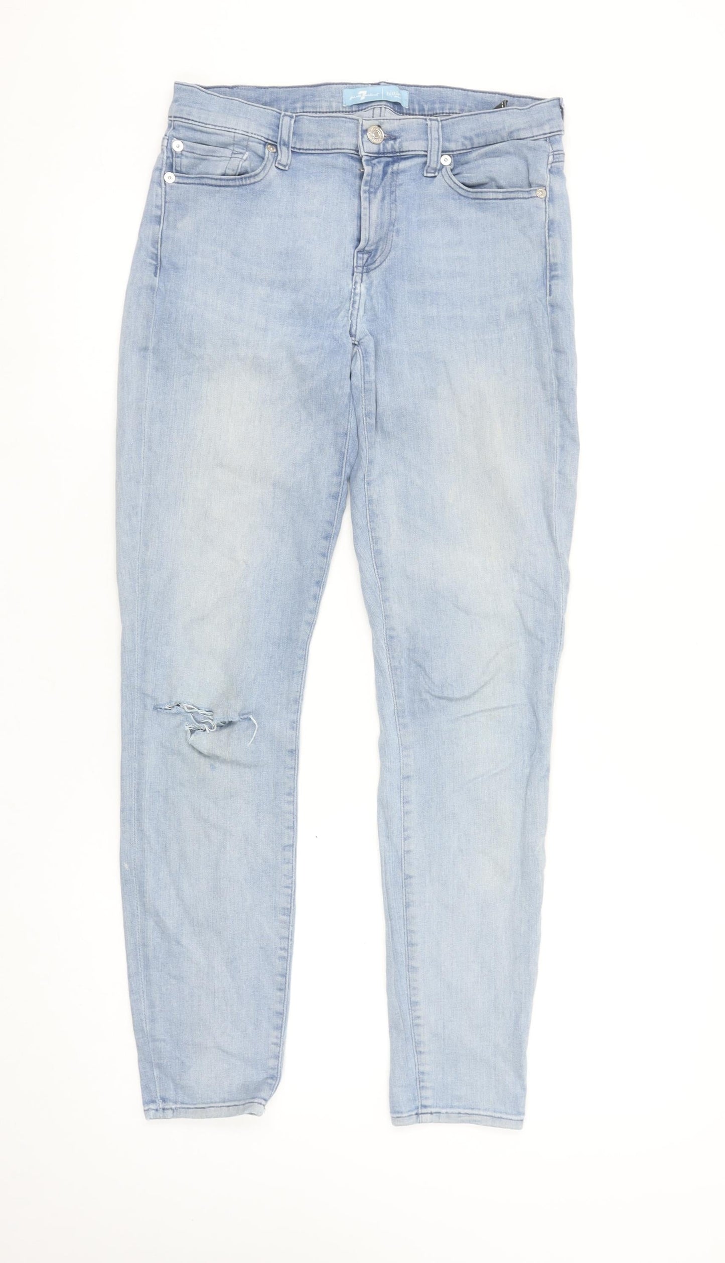 Womens UK Size 28 7 For All Mankind Slim Fit Skinny Blue Jeans