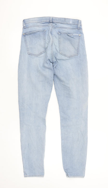 Womens UK Size 28 7 For All Mankind Slim Fit Skinny Blue Jeans