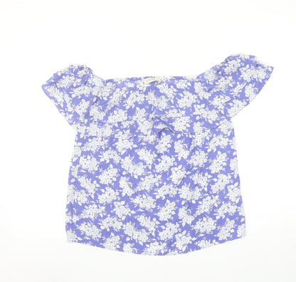 Womens UK Size 10 Oasis Purple Off the Shoulder Blouse