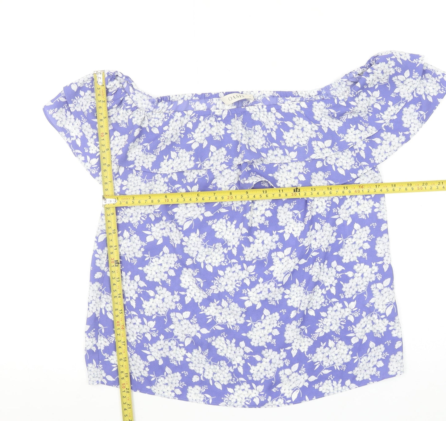 Womens UK Size 10 Oasis Purple Off the Shoulder Blouse