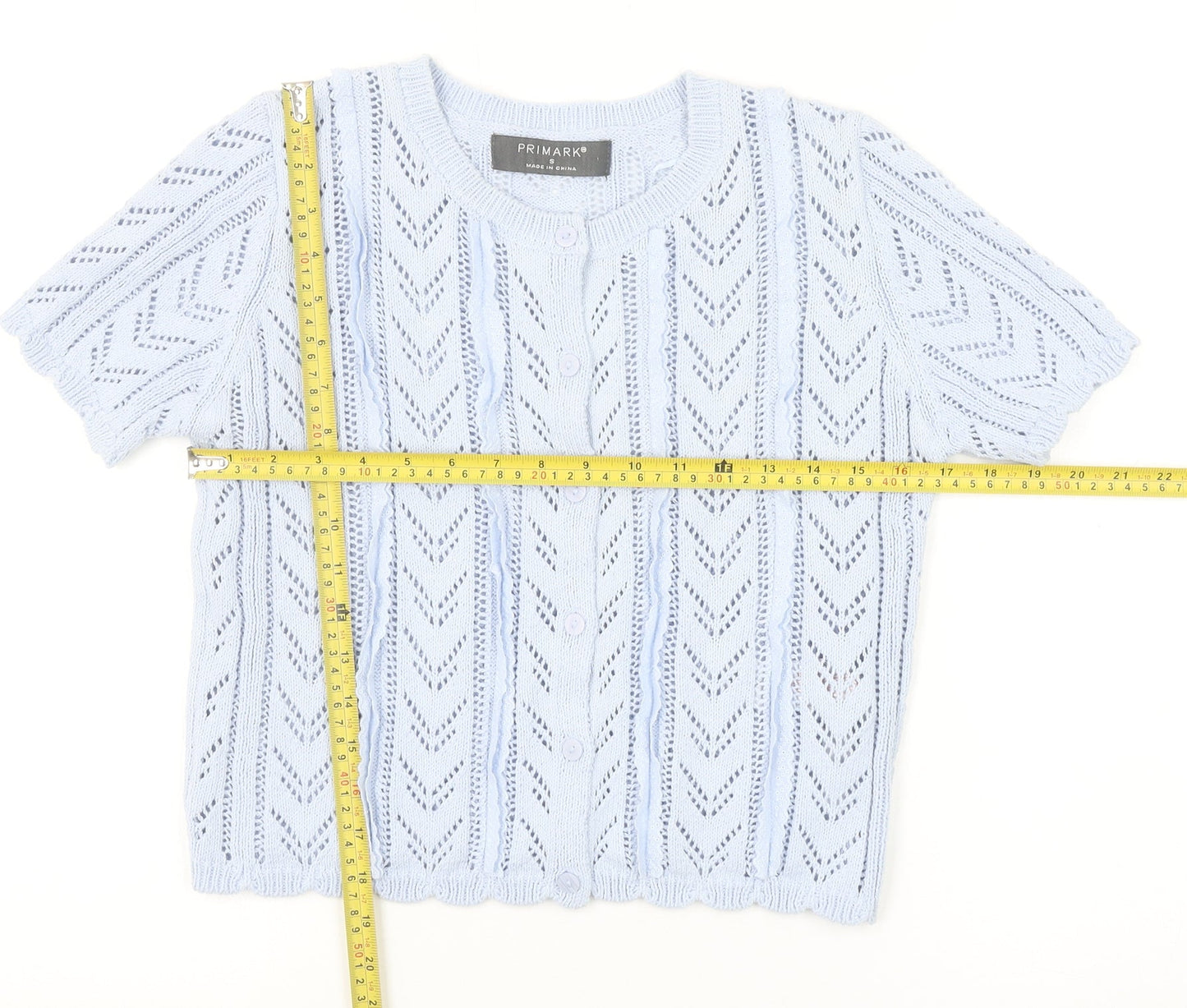 Primark Women’s Blue Short Sleeve Knit Cardigan Size S