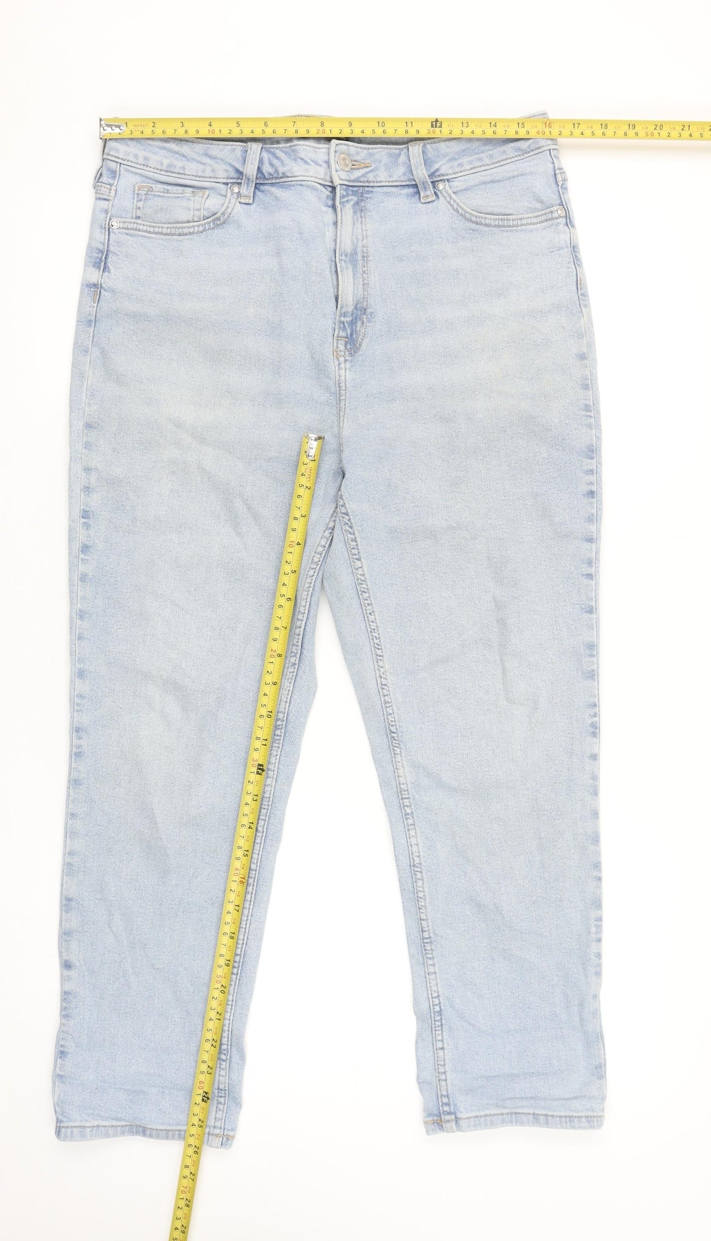 F&F Women’s Blue Light Wash Denim Jeans Size 14 Regular Fit