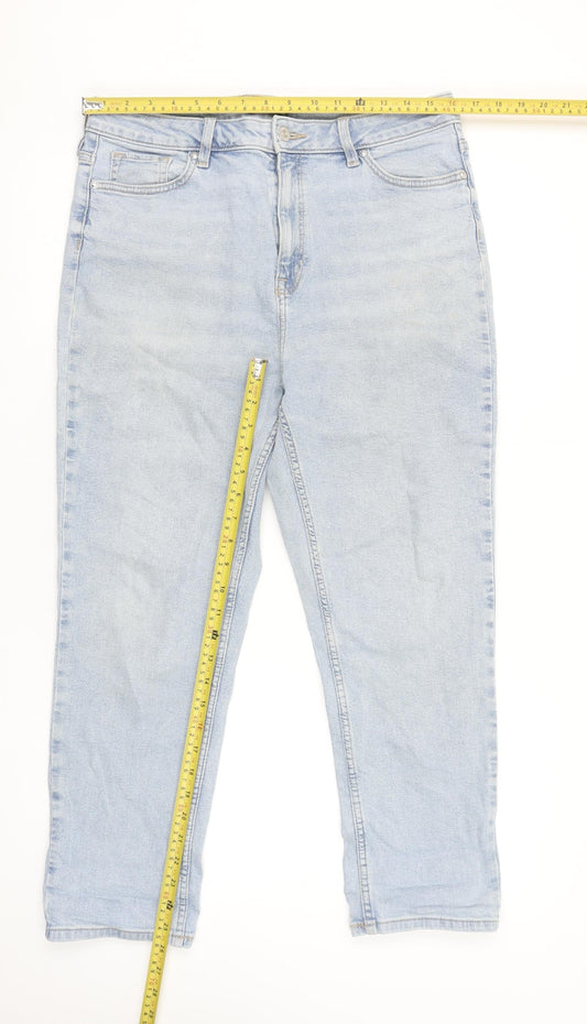 F&F Women’s Blue Light Wash Denim Jeans Size 14 Regular Fit