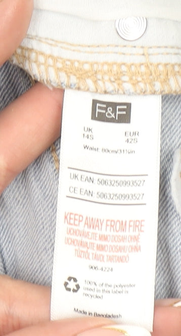 F&F Women’s Blue Light Wash Denim Jeans Size 14 Regular Fit
