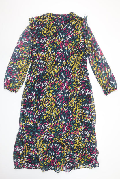 Dunnes Women’s Multicoloured Midi Ruffle A-Line V-Neck Dress Size 18-20