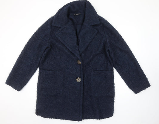 Womens UK Size 14 Dunnes Stores Blue Overcoat