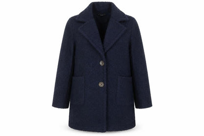 Dunnes Women's Navy Blue Mid-Length Button Coat Size 14
