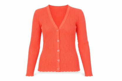 Womens UK Size 12 MNG Orange Cardigan Jumper