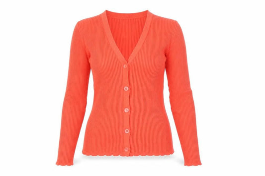 Womens UK Size 12 MNG Orange Cardigan Jumper
