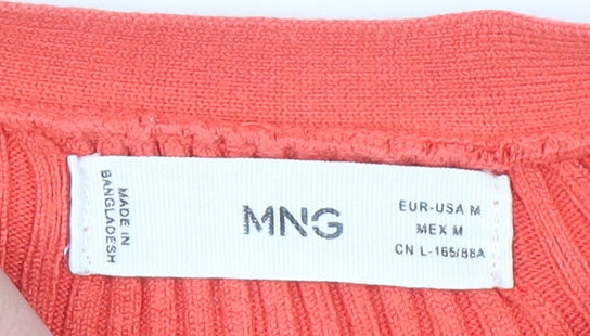 Womens UK Size 12 MNG Orange Cardigan Jumper