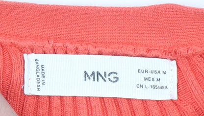 Womens UK Size 12 MNG Orange Cardigan Jumper