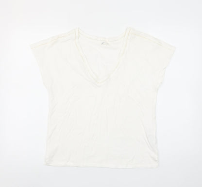 Womens UK Size S Springfield Ivory Basic T-Shirt