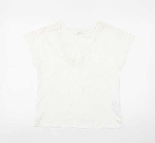 Womens UK Size S Springfield Ivory Basic T-Shirt