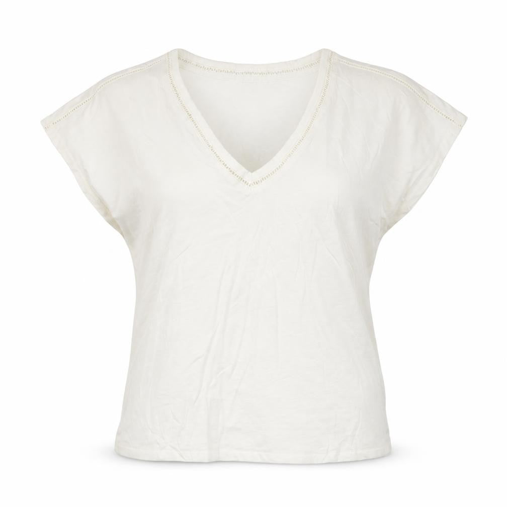 Womens UK Size S Springfield Ivory Basic T-Shirt