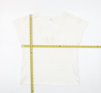 Womens UK Size S Springfield Ivory Basic T-Shirt
