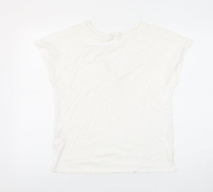 Womens UK Size S Springfield Ivory Basic T-Shirt