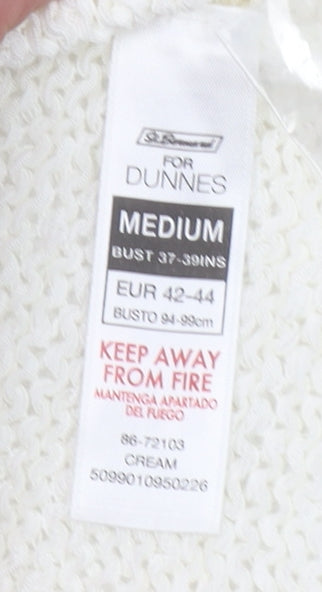 Womens UK Size M Dunnes Ivory Cardigan Jumper
