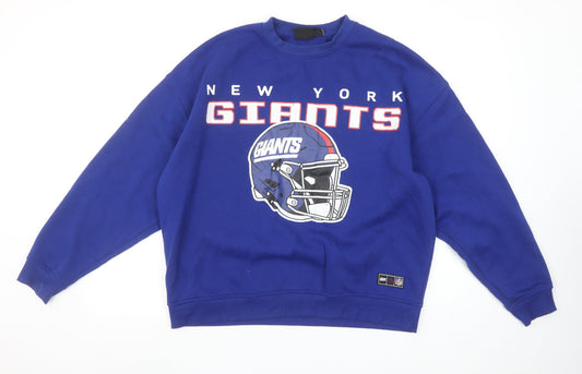 Primark NFL New York Giants Blue Sweatshirt Women S 10-12 Crew Neck Pullover